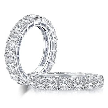 LESF luksuzne ženske mikro utrti Sona imitacija dijamantni prsten 925 sterling srebra prsten godišnjicu vjenčano prstenje