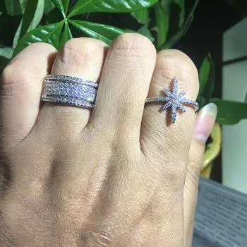 Choucong Statement Star Starlight Ring 5A Cirkon cz sada čisto (eng. sterling) srebro 925 sterling zaručnički prsten prsten za žene Vjenčanje college nakit