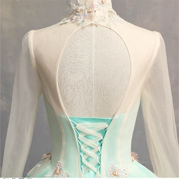 To YiiYa vjenčanicu visoka kragna, dugi rukav vjenčanje haljine plus size Robe De Mariee izvlačenja čipke vjenčanje ball haljina CH131