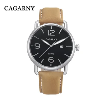 CAGARNY brand 6815 muška moda luksuzni kožni remen kvarcni sat prikaz datuma japanski mehanizam luksuznih satova Relogio zglob