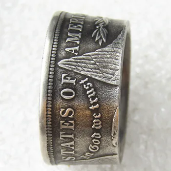 Morgan Silver Dollar Coin Ring 'eagle' посеребренная ručni rad u veličinama od 8-16