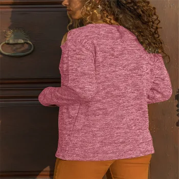 2020 Europska i sjevernoamerička ženski pletene modni однотонный džemper dugih rukava 1470