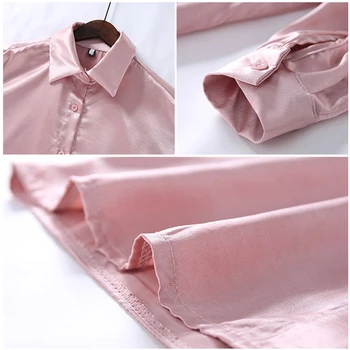 HNMCHIEF pink ženski svila saten spavaćica spavaćica svilene пижама udoban soft košulja pidžama s dugim rukavima pidžama Ženska kućna odjeća