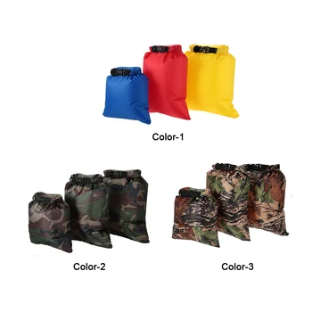 Paket od 3 kampiranje vode vrećice kamuflaža suha torba vodootporan 3L + 5L+8L vanjski ultralight suho vrećice vrećice za pješačenje putovanja