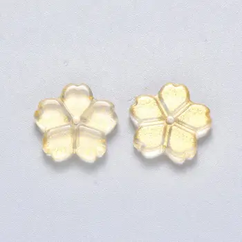 100pc prozirni sprej oslikane staklene perle cvijet oblik odstojnik šarene slobodan perle za ručno DIY nakit pribor