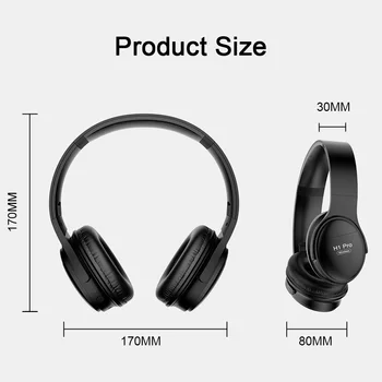 H1 bežični gaming slušalice Bluetooth V5.0 HD HIFI stereo Buke Slušalice sa utorom za TF kartice za telefone sa IOS i Android