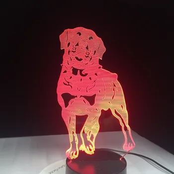 Njemački rotvajler 3D pas lampa životinje svjetla stol USB LED noćna svjetla dječji dar senzor noćno svjetlo za прикроватной stolovi poklon za Rođendan