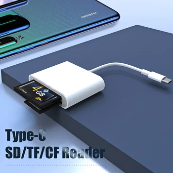 ! ACCEZZ 3 in 1 TYPE-C adapter TF SD i CF Memory Card Reader OTG Writer compact flash za iPad Pro Huawei Macbook Type C Cardreader