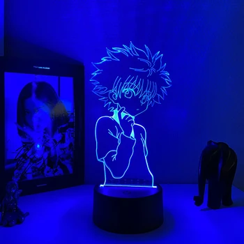 Киллуа slika 3d noćno svjetlo noćno svjetlo lampe za anime Hunter Hunter za djecu Dječje Spavaća soba dekor noćno svjetlo manga poklon