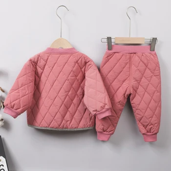 LZH 2020 New Autumn Winter Home Leisure Children ' s Cotton Clothes 2Pcs Set Thicken Costume For Girls Toddle Boys Suit Years 1-4