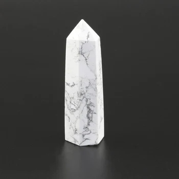 Prirodni Bijeli Говлит Tirkiz Quartz Crystal Stick Zdrav Dragulj Neobrađeni Kamen Imbus Obelisk Točka Minerale Uzorak Feng Shui