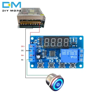 Digitalni DC12V vremenski relej vremena višenamjenski okidač modul plaće 4-tipke timer 4-znamenkasti led zaslon timer kontrolu ciklusa prebacivanje