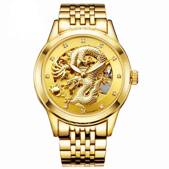 Fngeen Gold Dragon Automatski Mehanički Sat Svakodnevne Muški Sat Od Nehrđajućeg Čelika Top Brand Luxury Business Fashion Watch Men