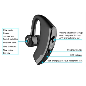 V9 New Upgrade Bluetooth 5.0 Slušalice Su Bežične Slušalice Blutooth Handsfree Sportske Slušalice Gaming Slušalice
