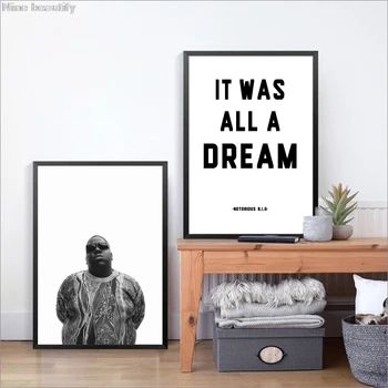 Biggie Smalls Rap Lyrics Canvas Art Print Wall Poster, The Notorious BIG Art Decor Wall Picture Platna Painting Home Decoration