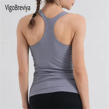 VigoBreviya bešavne joga majice s grudnjak žene 2020 vrećice fitness sportske majice teretanu, trčanje, trening majice majica odijevanje