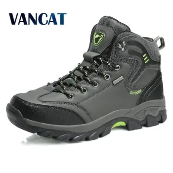 Brand Vancat muške cipele velike veličine 39-47 Jesen-Zima muške kožne trendy tenisice čipke vanjski planinski aterproof Muška obuća