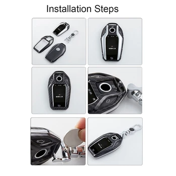 Abs Carbon Fiber Car Key Fob Cover Case Remote Holder Cover Zaštitnik Jacket za Bmw 7 Serija 5 Serija G30 X3 Display