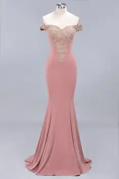 Novi dolazak Burgundac čipke Sirena Maturalne haljine duge Seksi Open Back Cap rukav haljine stranke Vestido de festa