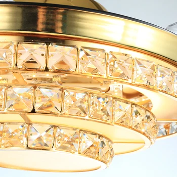 Nordic luksuz nevidljivi stropni ventilatori svjetiljke jednostavan moderan Silver home dekor dnevni boravak blagovaonica Crystal led stropni ventilator svjetla