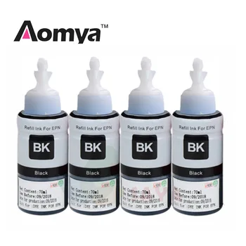 Aomya Black 4x70ml Dye Ink kompatibilan s tinte pisača Epson L355 L350 L365 L366 L550 L555 L566 L800 L801 L805 L110 L120 L210