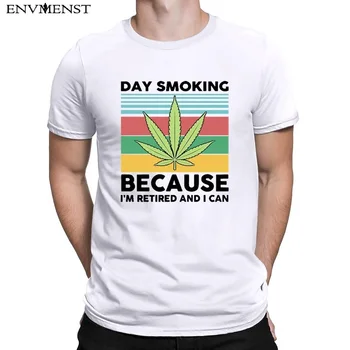 ENVMENST pamučna t-shirt men day smoking i ' M retired I can weed casual majica kratki rukav o izrez majice muška odjeća ljeto