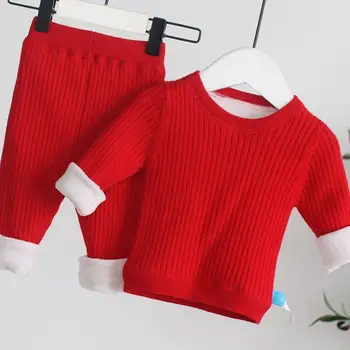 Komplet odjeće za novorođenčad 2020 zima je beba djevojčica pletene brušeni pamuk, dugi rukav odijelo za 1. rođendan 2 3 4 5 6 godina