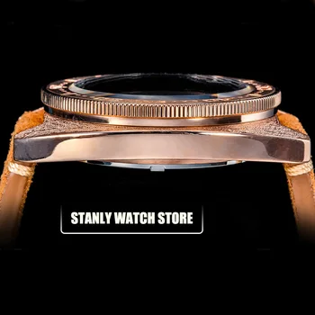 Safir kristal gospodo brončane ronilački sat CuSn8 ručni rad Wave Pattern Watch Case NH35A mehanizam s автоподзаводом mehanički sat